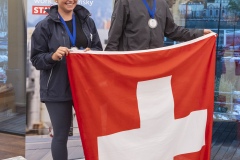 Prize-giving ceremony of the 2025 29er European Championship sponsored by Kidzink. Riva del Garda, Italy. Tuesday 8th of July 2025. (Photo: Sander van der Borch)