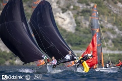 2025 29er European Championship sponsored by Kidzink. Riva del Garda, Italy. Monday 7th of July 2025. (Photo: Sander van der Borch)